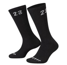 Nike Jordan Essential Crew 3 Pack Men Sock Black DA5718 010 Dri-Fit Sz XL 12-15 - £19.97 GBP
