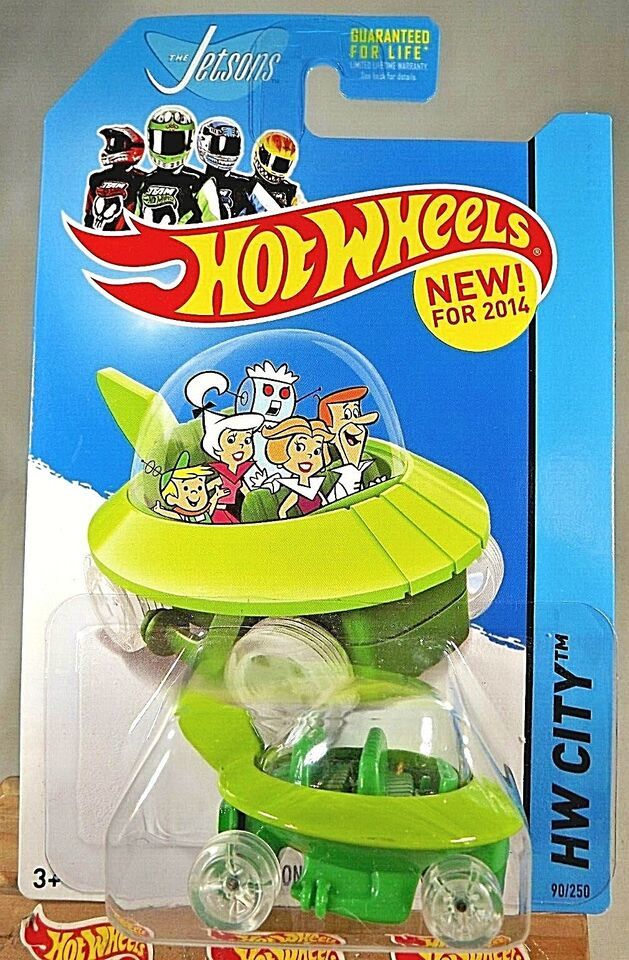 2014 Hot Wheels #90 HW City-Tooned ll THE JETSONS CAPSULE CAR Lime/Green Clear5s