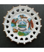 Vintage Estes Park Colorado Small 5&quot; Souvenir Ceramic Plate Gold Trim - $11.18
