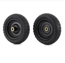 Replacement Tires Set 2-Piece 10-Inch 5/8-inch Bore No-Flat Utility Cart Garden - £47.36 GBP
