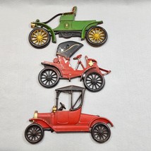 Sexton Midwest USA x3 Vintage Die Cast Metal Cars Hanging Wall Art Gifts For Him - $32.22