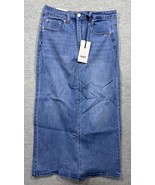 OAT New York Womens Denim Midi Skirt Size 12 Jean Front Slit - $421.98 MXN