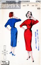 Misses' DRESS Vintage 1960's Butterick Pattern 8310 Size 14 - $12.00