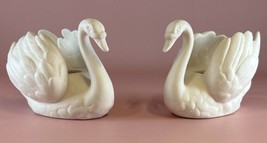 Goebel White Porcelain Swan Set of Two West Germany ZV 103/I - $14.85