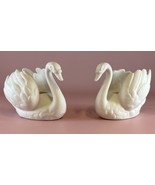 Goebel White Porcelain Swan Set of Two West Germany ZV 103/I - £11.67 GBP