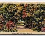 Greetings from Norwich New York Linen Postcard 1945 - £7.78 GBP