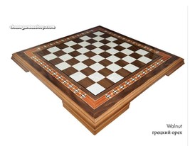 Wooden chessboard Walnut 4 - Top quality gift - wooden handmade mosaic - $111.76