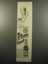 1950 Pilsner Urquell Beer Ad - 10 centuries of brewing skill are behind this  - £14.81 GBP