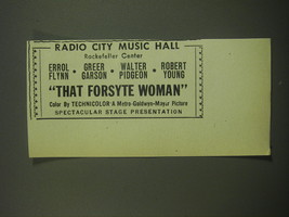 1949 The Forsyte Woman Movie Ad - Radio City Music Hall Rockefeller Center - £14.62 GBP