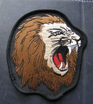 Lion Head Roaring Animal Embroidered Patch 3.75 X 4.1 Inches - $5.88