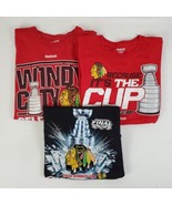 Lot (3) Chicago Blackhawks Stanley Cup T-Shirts L-XL Reebok Majestic 201... - £20.29 GBP
