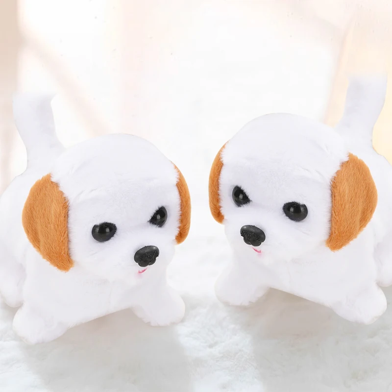 Plush Electric Teacup Dog Simulation Pet Dog Can Run Bark Nod And Wag Tail Small - £11.18 GBP