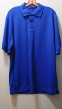 Port Authority Men&#39;s Polo Shirt Size M Blue - Polyester/Cotton Blend - 3 Buttons - £11.84 GBP