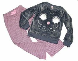 Girl&#39;s Cozy Animals Faux Fur Gray Owl Pajama Set, Size 4 - $9.64