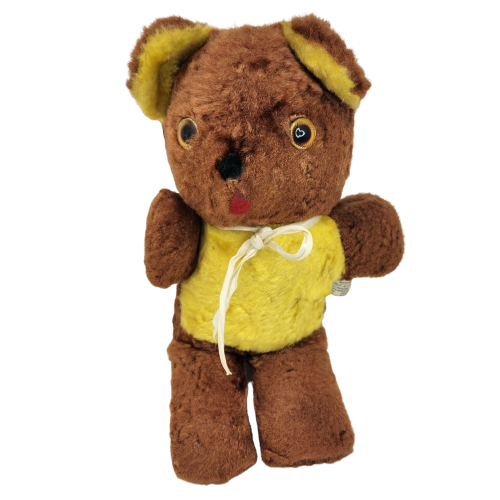 Primary image for 14" VINTAGE GAY STUFFED TOY BROWN + YELLOW TEDDY BEAR STUFFED ANIMAL PLUSH
