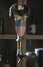 Ebros American Bald Eagle USA Flag Shield Novelty Beer Tap Handle Figurine - £35.38 GBP
