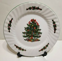 Christmas Tree and Hollies Dinner/Cookie/Serving Plate 10.5&quot; Christmas V... - $11.29