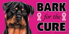 Bark For The Cure Breast Cancer Awareness Rottweiler Dog Car Fridge Magn... - $6.76