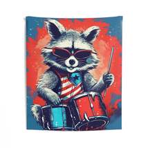 Raccoon Patriotic Rock Star USA Classic Style Indoor Wall Tapestries - $41.18+