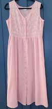 Vintage Pink Gingham Seersucker Dress Medium 10 Granny Grandma Cottage Fairy - $24.75