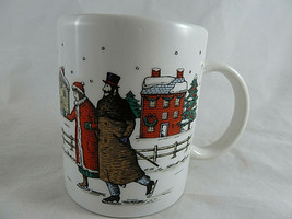 Vintage SANYEI Christmas Winter Coffee Cup Mug MIYAZAKI CREATE Victorian... - $185.64 MXN