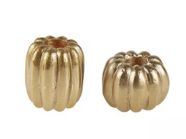 1 Pack Bed Bath &amp; Beyond Set Of 2 Gold Pumpkin Metal Taper Candle Holders: - £13.21 GBP