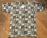 Polo Shirt Related Fit Extra Long Size L  Mens Olive Green White Check B... - $9.89