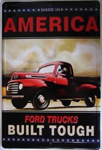 American Ford Trucks Embossed Metal Sign - £15.91 GBP