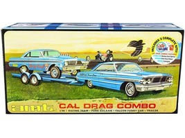 Skill 2 Model Kit &quot;Ford Cal Drag Team&quot; Ford Galaxie with Ford Falcon Funny Car - $94.10