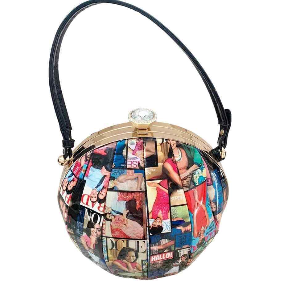 Primary image for Michelle Obama Patchwork Magazine Cover Collage Patent Handbag