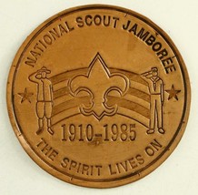 Vintage BSA Boy Scout Patch Leather NATIONAL SCOUT JAMBOREE 1910-1985 4.75&quot; - €14,41 EUR