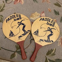Vintage Howsco Paddle Ball Racquet Ball Game Wooden Paddles - £23.28 GBP