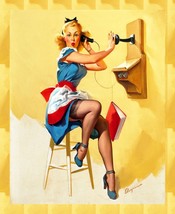 8850.Decoration Poster.Home room interior art print.Retro Sexy Pinup on d phone - $16.20+