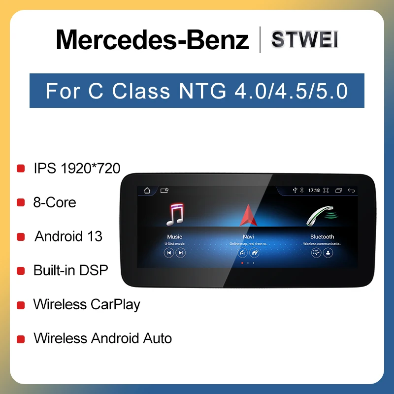 10.25&quot; 8Core Android13 For Mercedes Benz C class W204 W205  Automobile - £310.03 GBP+