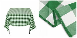 60x102 in. Rect Polyester Tablecloth Gingham Checkered - Green &amp; White - P01 - £37.59 GBP
