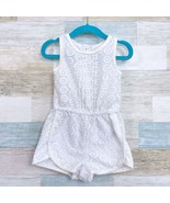 Genuine Kids OshKosh Lace Pom Trim Romper White Dolphin Hem Baby Girls 18M - $14.84