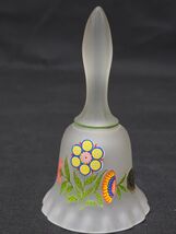 Vintage WESTMORELAND 5.25&quot; Glass Bell Hand Painted FLOWER GARDEN ON CRYS... - $18.25 CAD