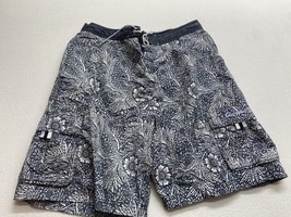Cremieux Beachwear  Print Swim Trunks Shorts Mens Large Blue Hawaiian Floral - £13.23 GBP