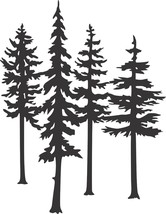 Pine Tree Wall Art 24&quot; tall x 18 1/2&quot; wide Satin Black Painted - £66.05 GBP