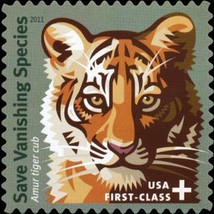 2011 44c Semi Postal, Protecting Vanishing Wildlife, Tiger Scott B4 Mint... - $1.23