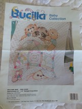 New Bucilla Welcome BABY--ANIMAL Stamped Cross Stitch Crib Cover - 33.5&quot; X 41.5&quot; - £7.83 GBP