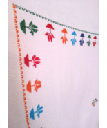 Fantastic Vintage Scandinavian Cross Stitch Embroidery Colorful Tableclo... - £37.52 GBP