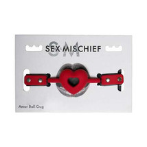 Sportsheets Sex &amp; Mischief Amor Breathable Heart-Shaped Silicone Ball Gag Red - £26.33 GBP