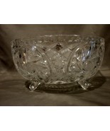 EAPG Crystal 3 Toed Footed Round Bowl - £23.25 GBP