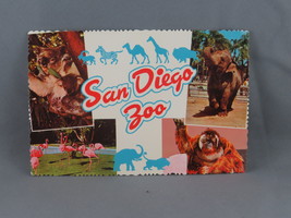 Vintage Postcard - San Diego Zoo Multiple Animals - International - £11.79 GBP