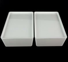 (Lot of 2) IKEA KUGGIS White Stackable Storage Box Container w Lid 7x10.25x3.25" - $32.66