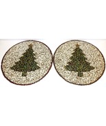 NEW PAIR OF TAHARI HOME BEADED HOLIDAY CHRISTMAS TREE 15&quot; PLACEMATS/CHAR... - £42.80 GBP