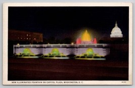 Washington DC New Illuminated Fountain on Capitol Plaza Postcard E24 - £6.38 GBP