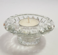 Taper / Tealight Candle Holder Clear Glass round faceted - £5.49 GBP