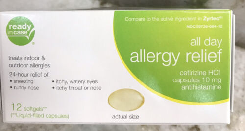Ready Incase All Day Allegy Relief -24 Hours Relief. Indoor/Outdoor 12 S... - $7.80